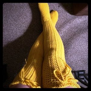 Handmade crochet thigh high socks